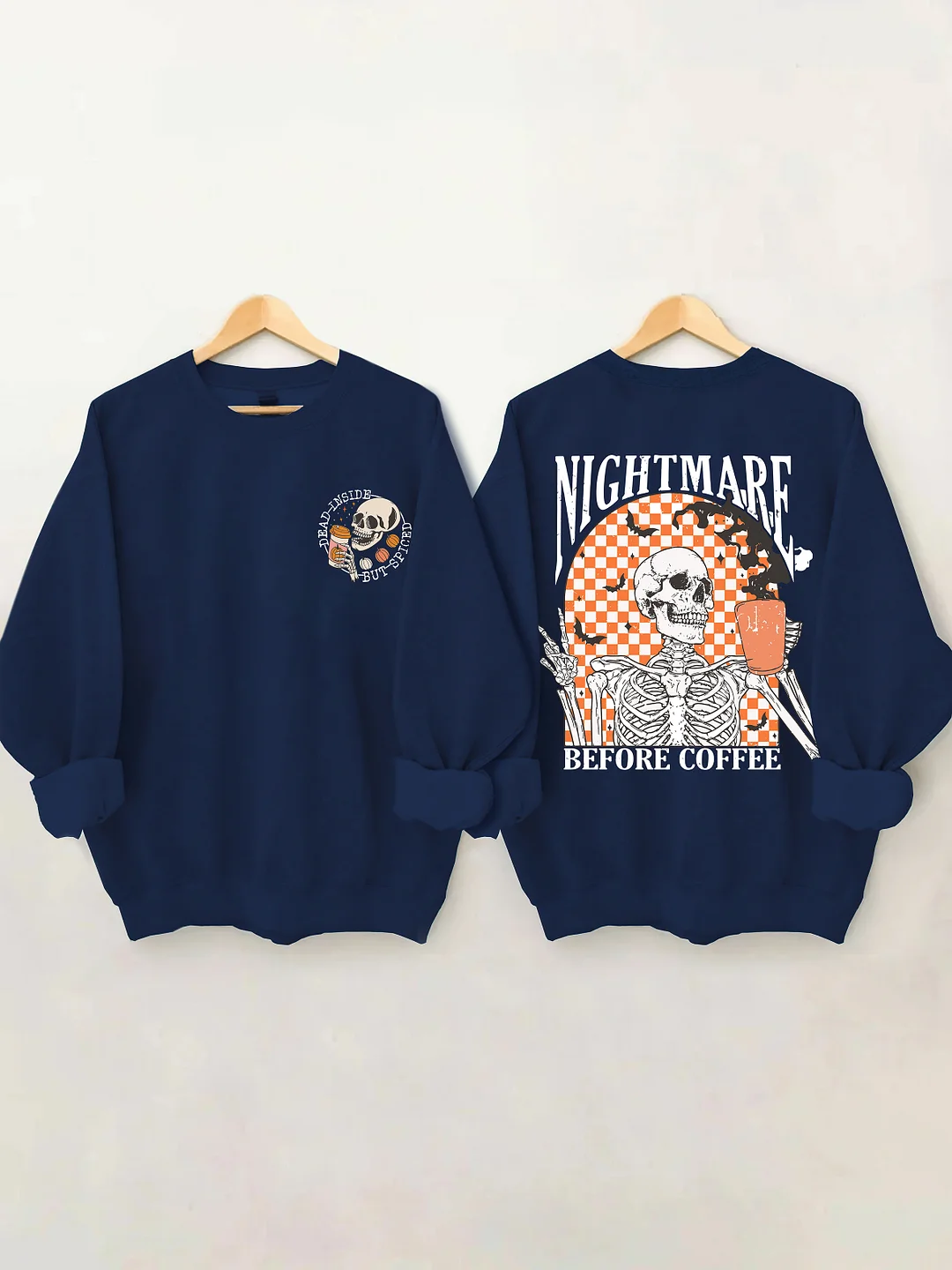 Nightmare Before Coffee Halloween Skeleton Sweatshirt
