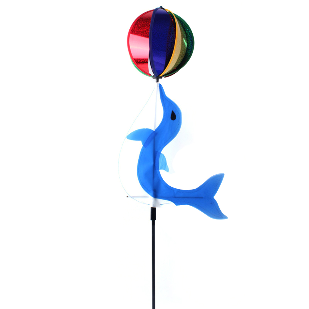 

Rainbow Windmill Dolphin Cartoon Animal Flashing Wind Spinner Outdoor Decor, 501 Original