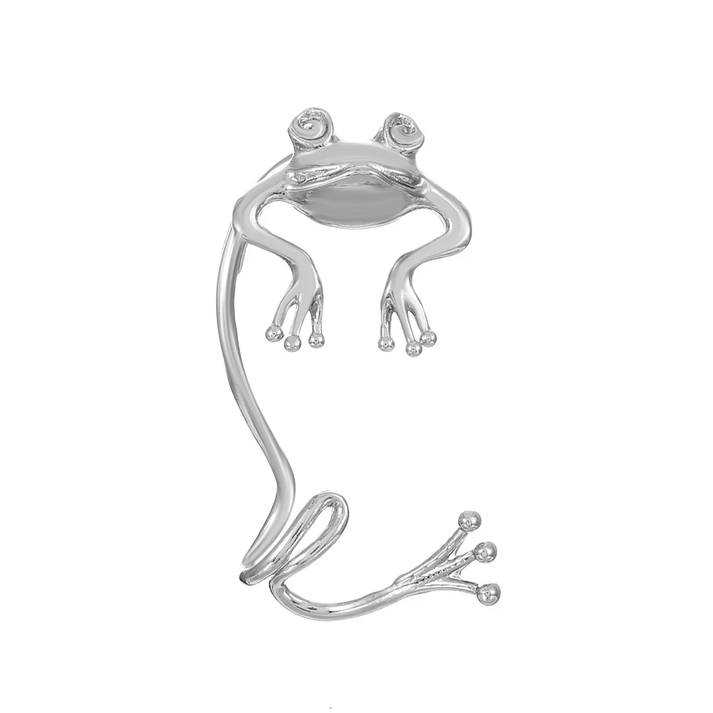 Frog Hollowless Ear Clips Gold Plated Earrings