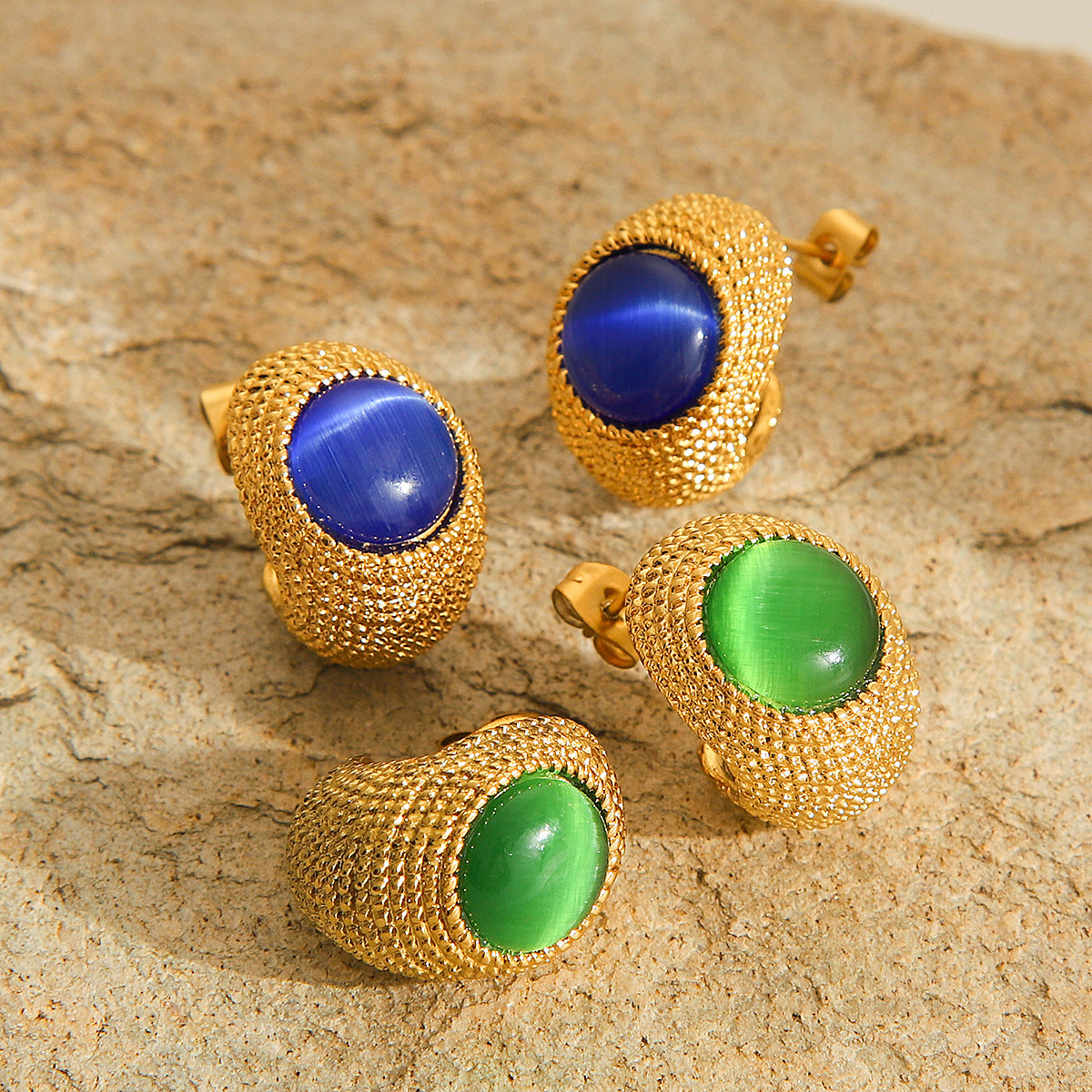 IG Style Circle Geometric Droplet Stainless Steel Electroplating Earrings