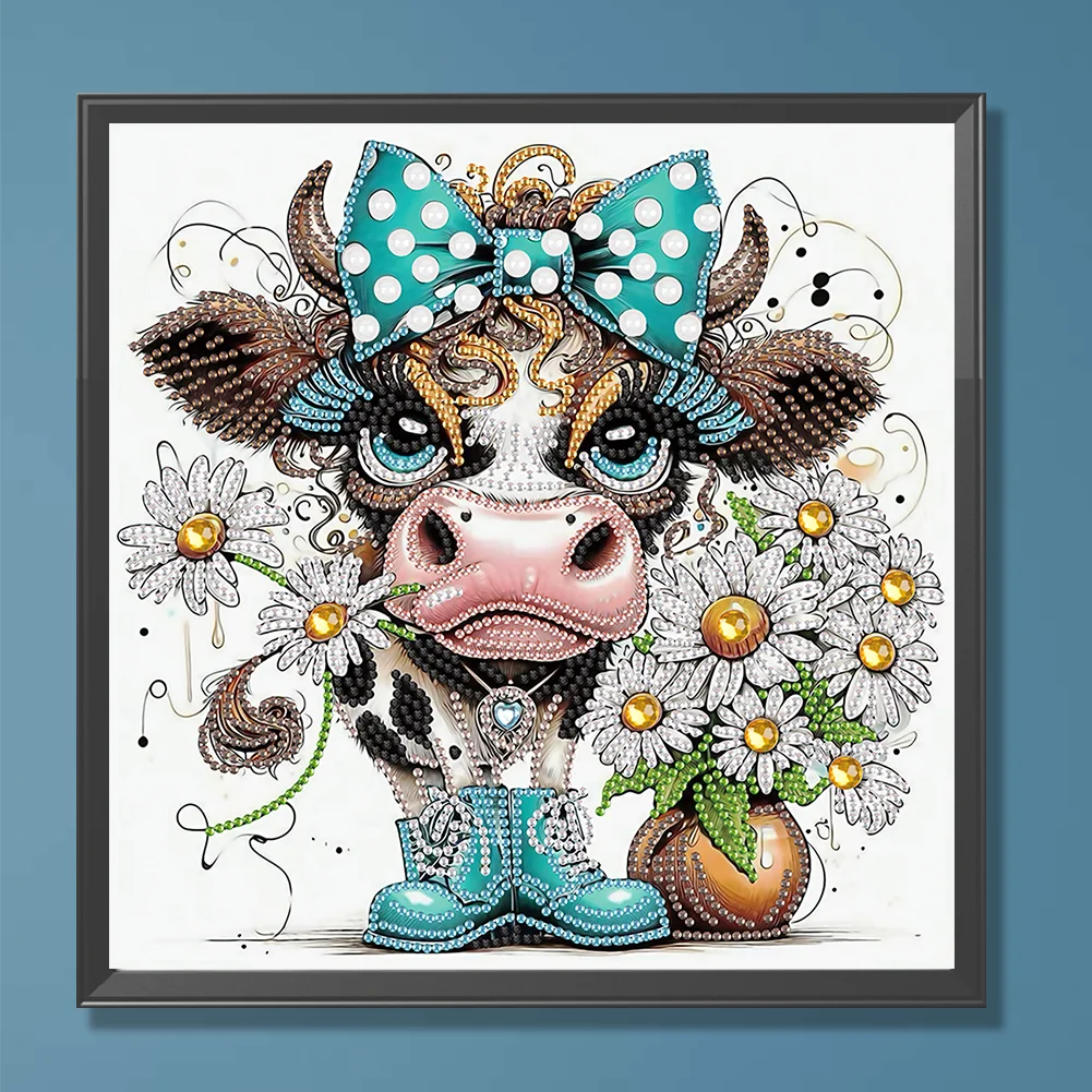 Diamond Painting - Partial Special Shaped Drill - Cow(Canvas|30*30cm)