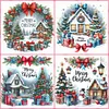 (Multi-Style)Christmas Cottage-14CT Counted Cross Stitch 40*40cm/15.75*15.75in tapestrymarket