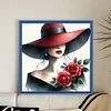 Red Hat Girl-11CT Stamped Cross Stitch 50*50cm/19.69*19.69in