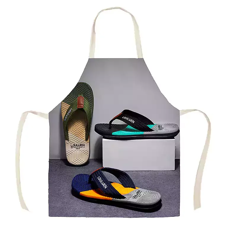 Letclo™Linen Kitchen Apron - Slippers letclo Letclo