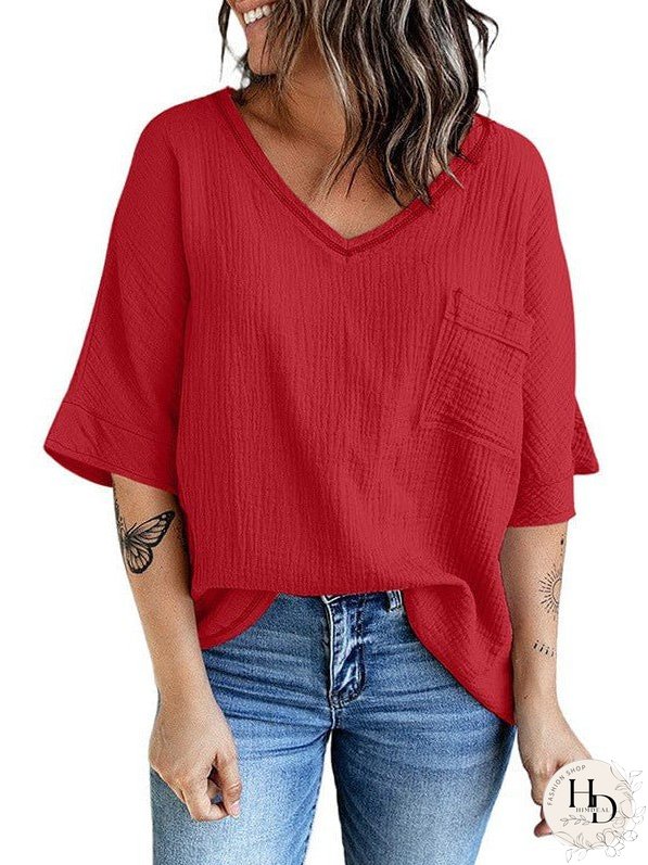 Women's Summer Casual Pocket Tee