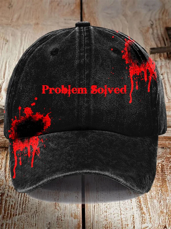 Unisex “Problem Solved” Bloody Halloween Print Hat