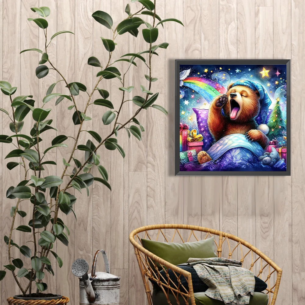 Diamond Painting - Full Round Drill - Sleeping Bear(Canvas|40*40cm)