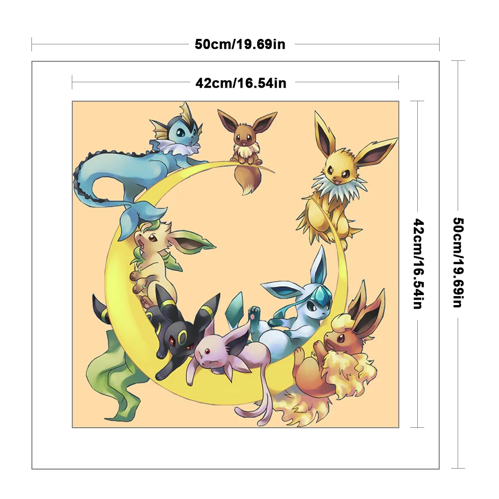 11CT Full Stamped Cross Stitch - Pokémon Genie(Canvas|50*50CM)