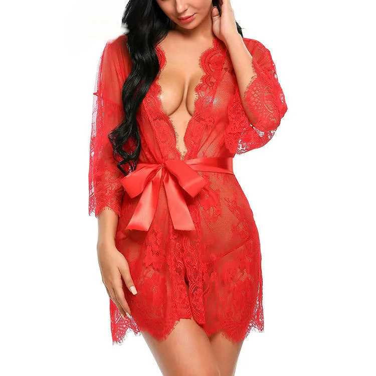 Churchf New Sex Lingerie Women Sexy Seduction Lace Lace Li Dress Doll Lingerie Mesh Pajamas