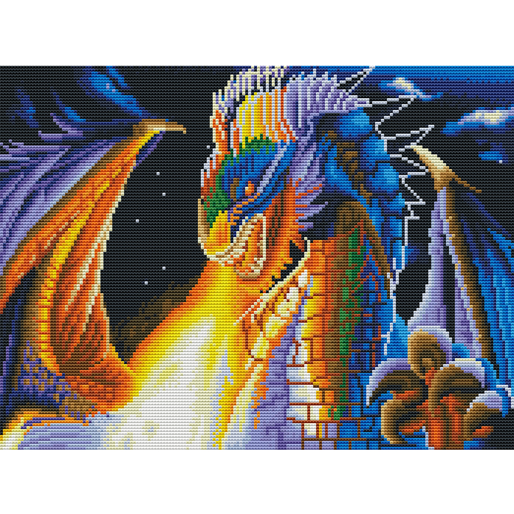 

Dragon - 11CT Stamped Cross Stitch - 36*46CM, 501 Original