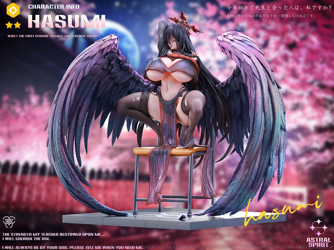アルバスター製の美しいバスト像 約25cm Astral Spirit Studio - 「ブルーアーカイブ」シリーズ #1 羽川はすみ