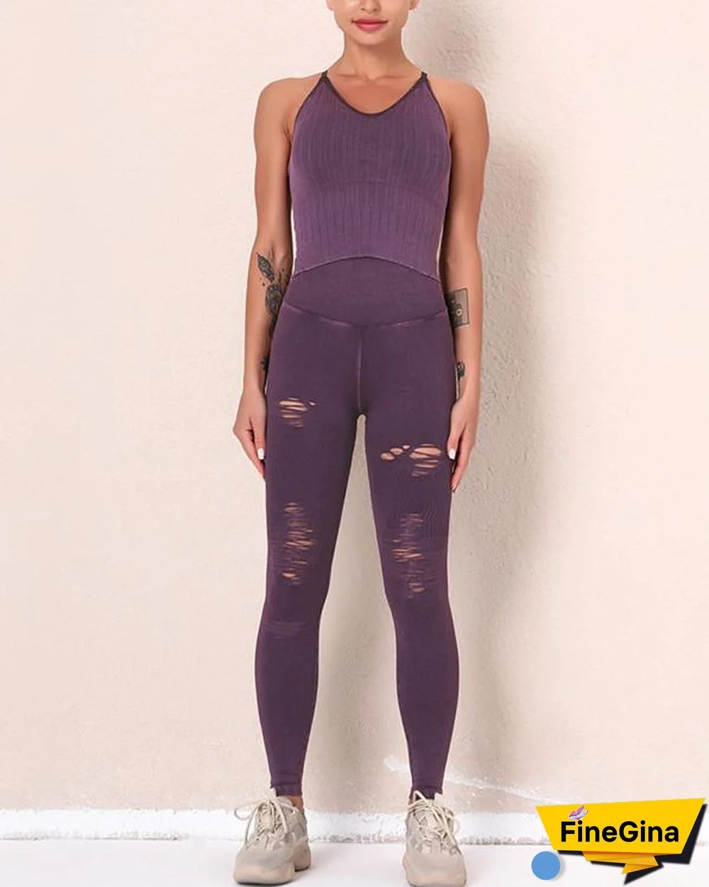 New Fitness Legging Yoga Pants & Vest Suit