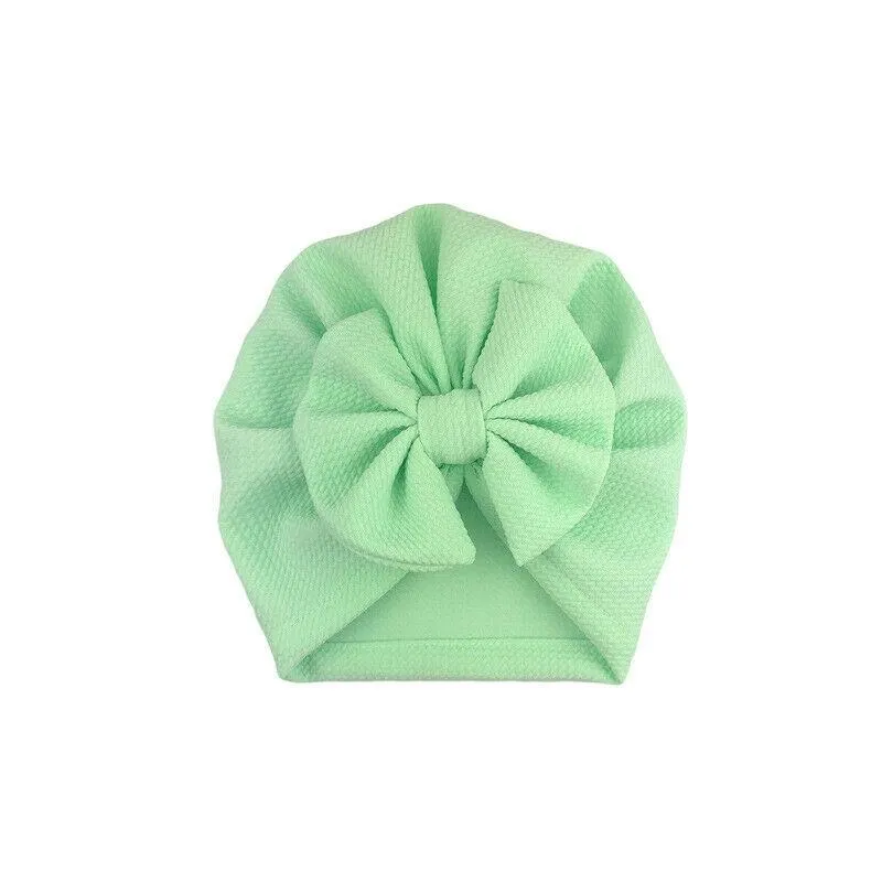 2020 Baby Stuff Accessories Baby Girl Hat With Bow Knot Infant Beanie Solid Big Bowknot Cap For Girls Kid Hats