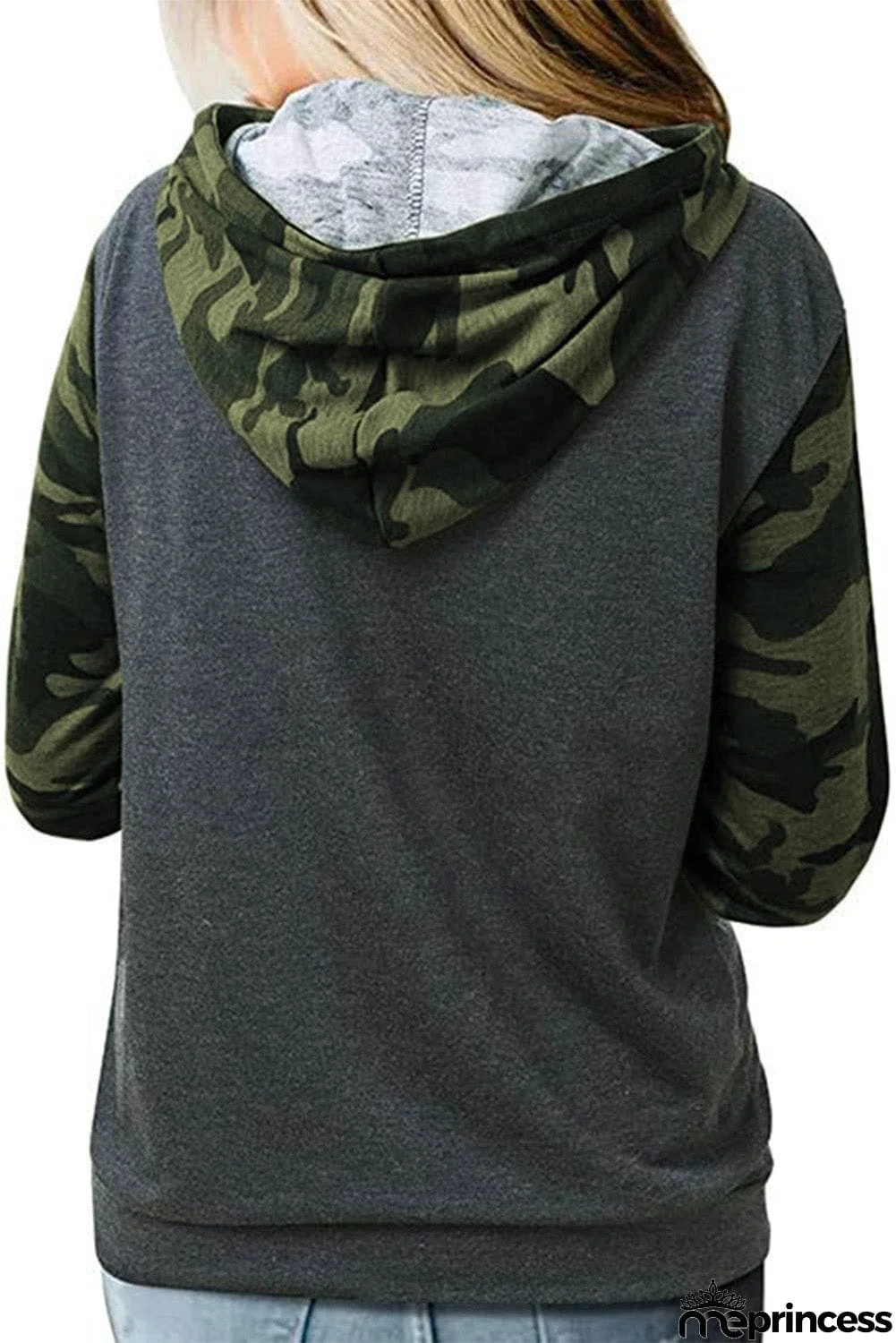 Zebra Print Patchwork Hoodie with Kangaroo Pocket