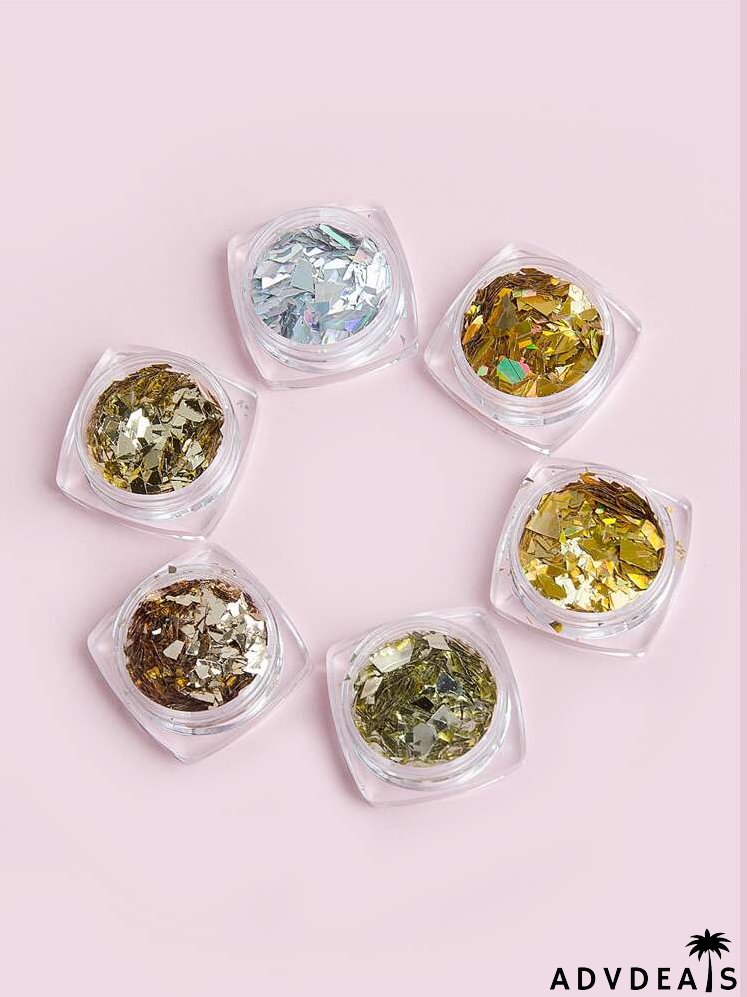 6boxes Golden Foil Nail Art Decoration