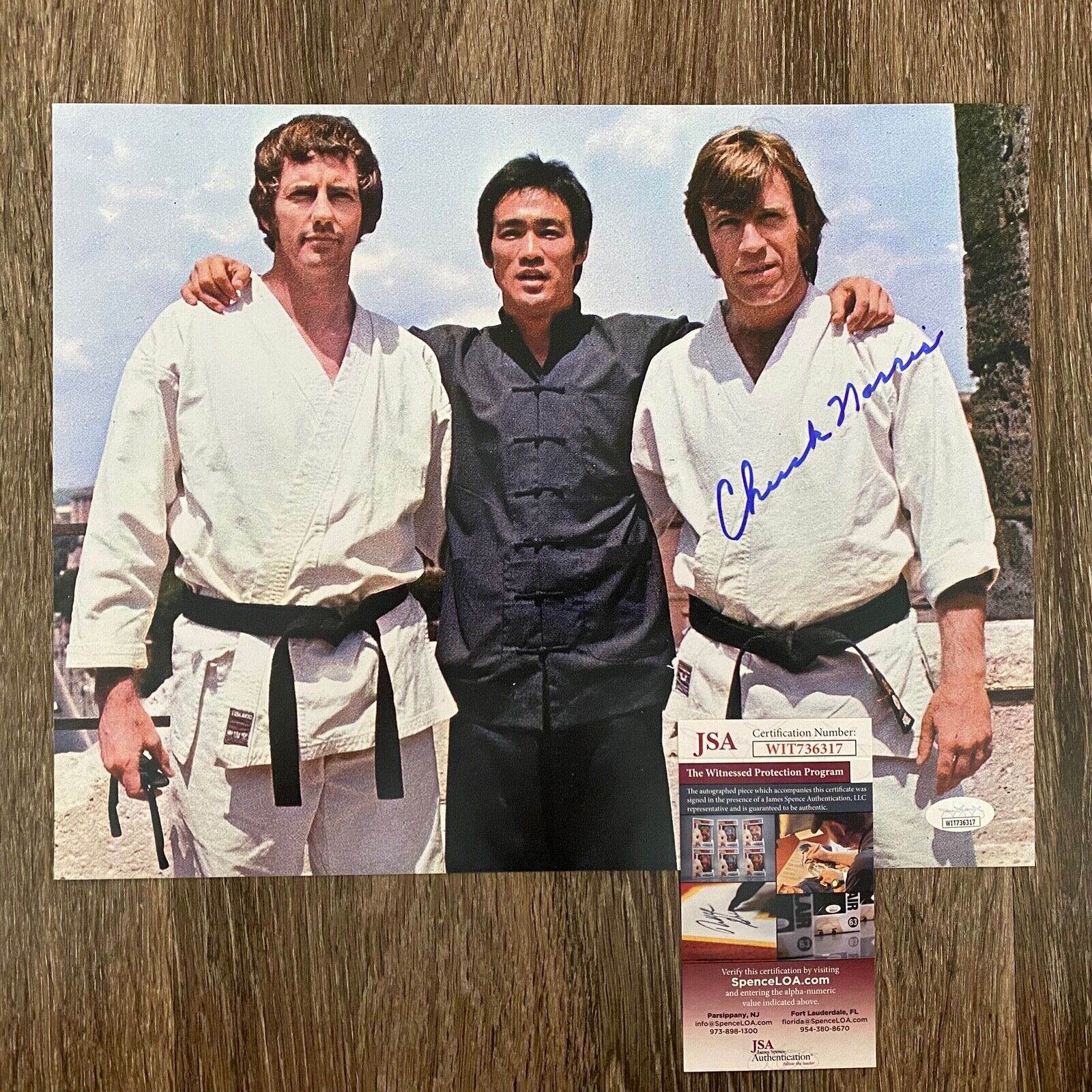 CHUCK NORRIS Signed Autographed 11x14 Photo Poster painting Karate Bruce Lee Texas Auto JSA COA