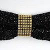 10 Pack | Gold Diamond Rhinestone Napkin Rings, Chair Sash Velcro Brooch Buckle