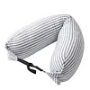 Stuffable Neck Pillow Hooded Neck Pillow for Airplane Long Flight (Light Grey)