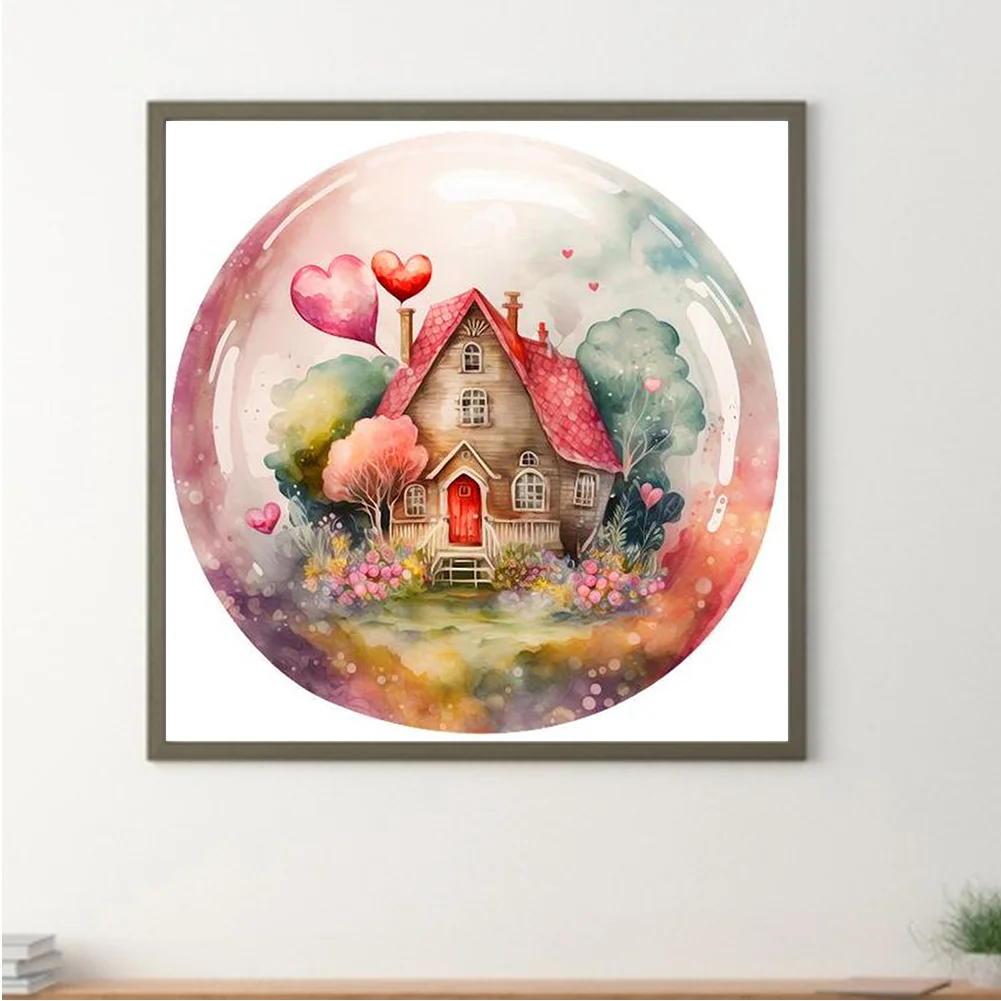 Full Round Diamond Painting 30*30cm - Small House In The Forest