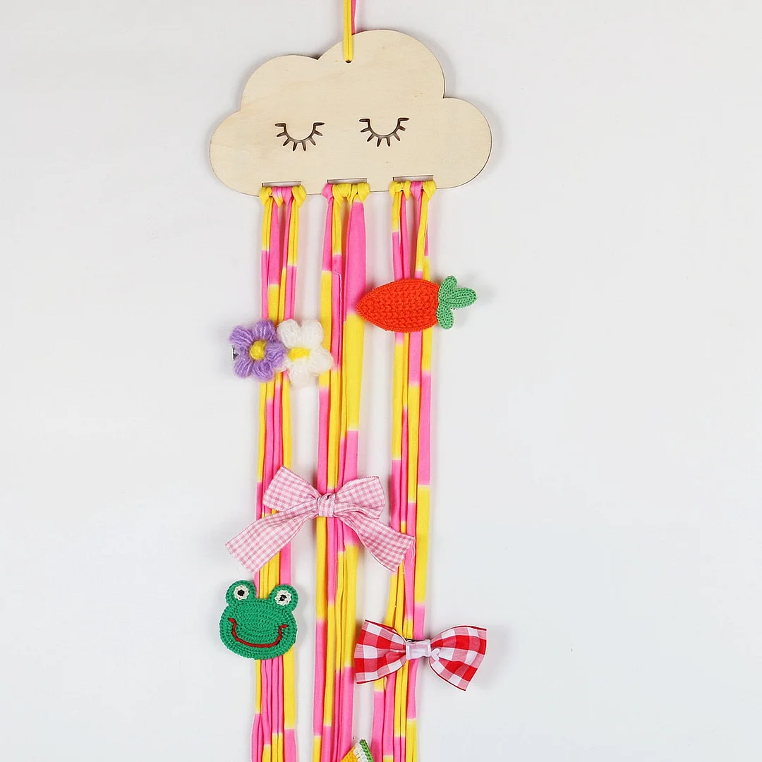 INS Nordic Wooden Cloud Baby Hair Clips Holder Princess Girls Hairpin Hairband Storage Pendant Jewelry Organizer Wall Ornaments