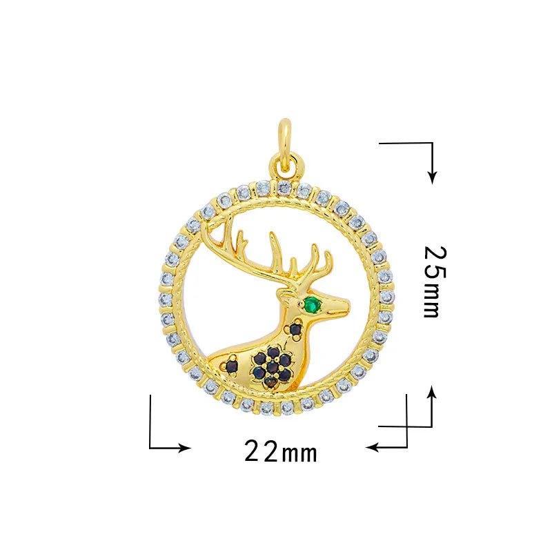 1 Piece 18*20.5mm 19*33mm Copper Zircon Star Moon Heart Shape Pendant