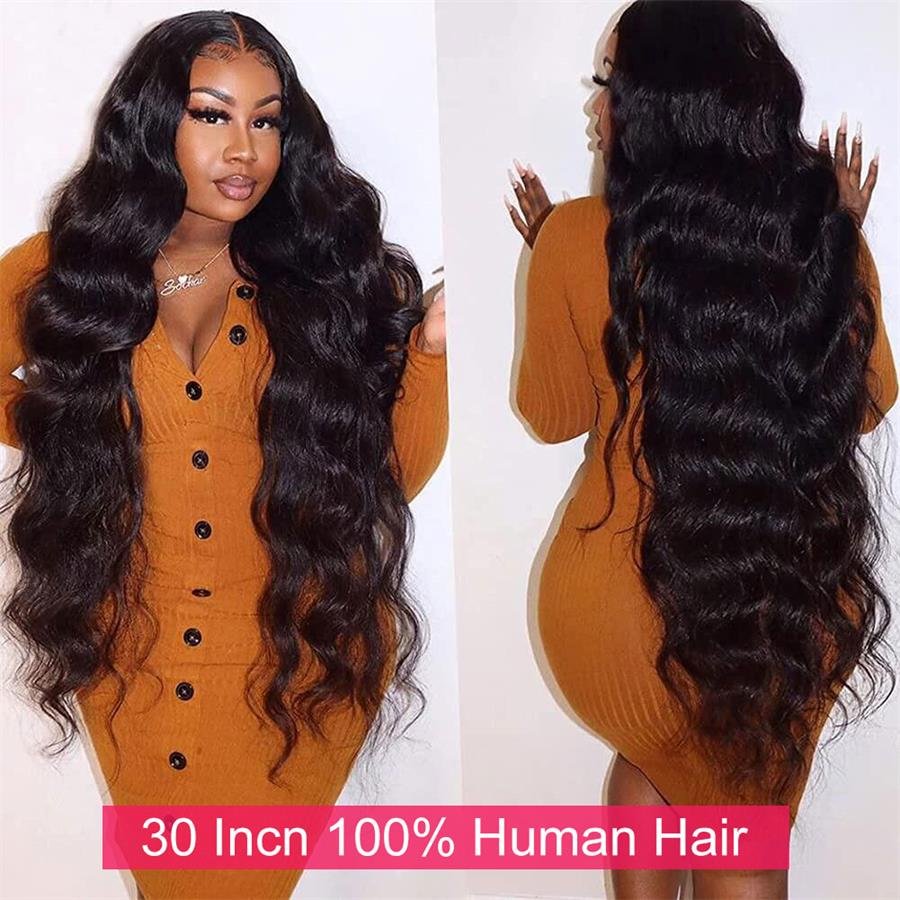 32 Inch Body Wave Lace Front Wig Brazilian HD Transparent Lace Wigs Glueless Lace Front Human Hair Wigs For Black Women Remy T US Mall Lifes