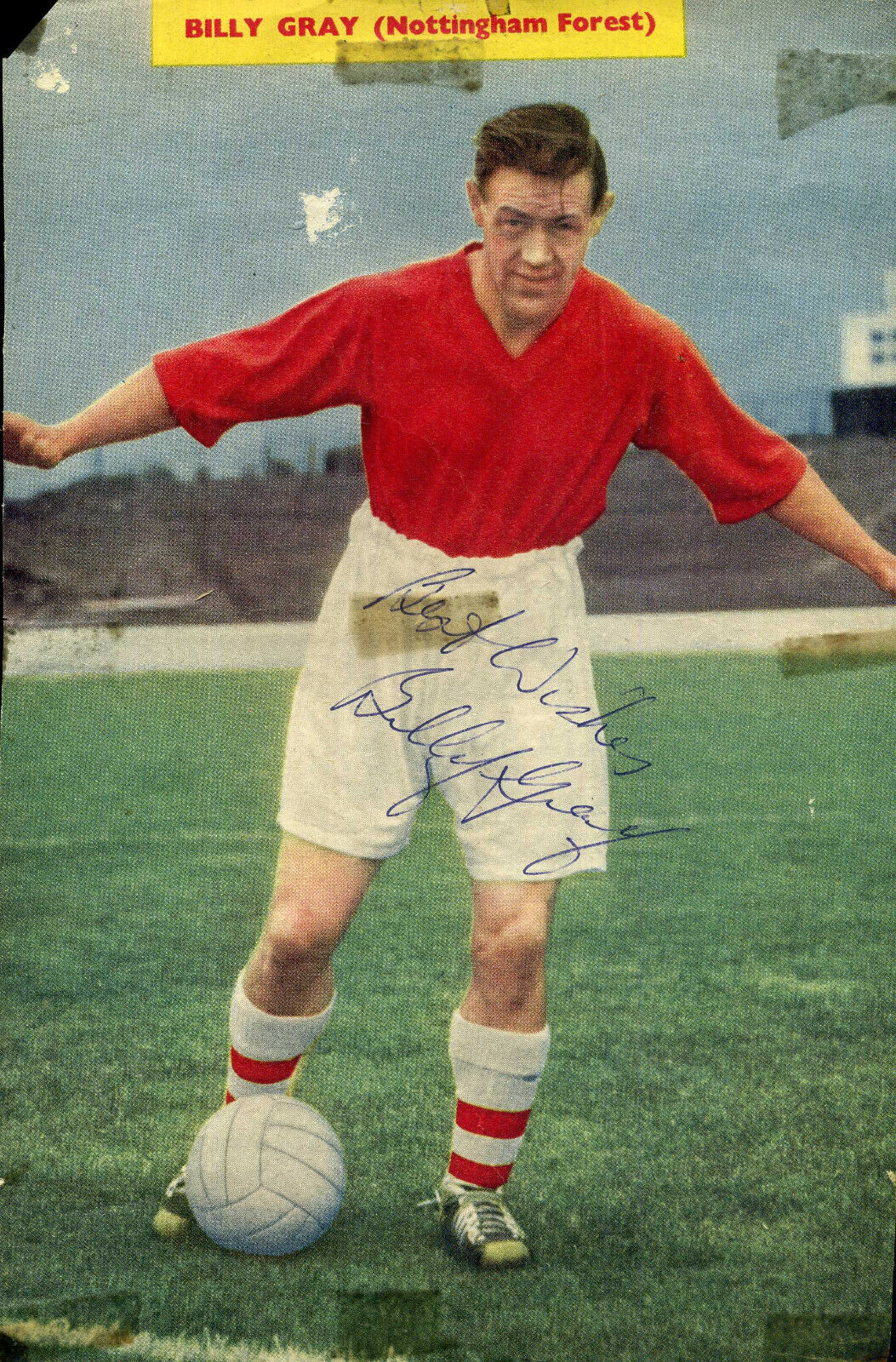 BILLY GRAY Signed Photo Poster paintinggraph - Nottingham Forest / Chelsea / Burnley - Preprint