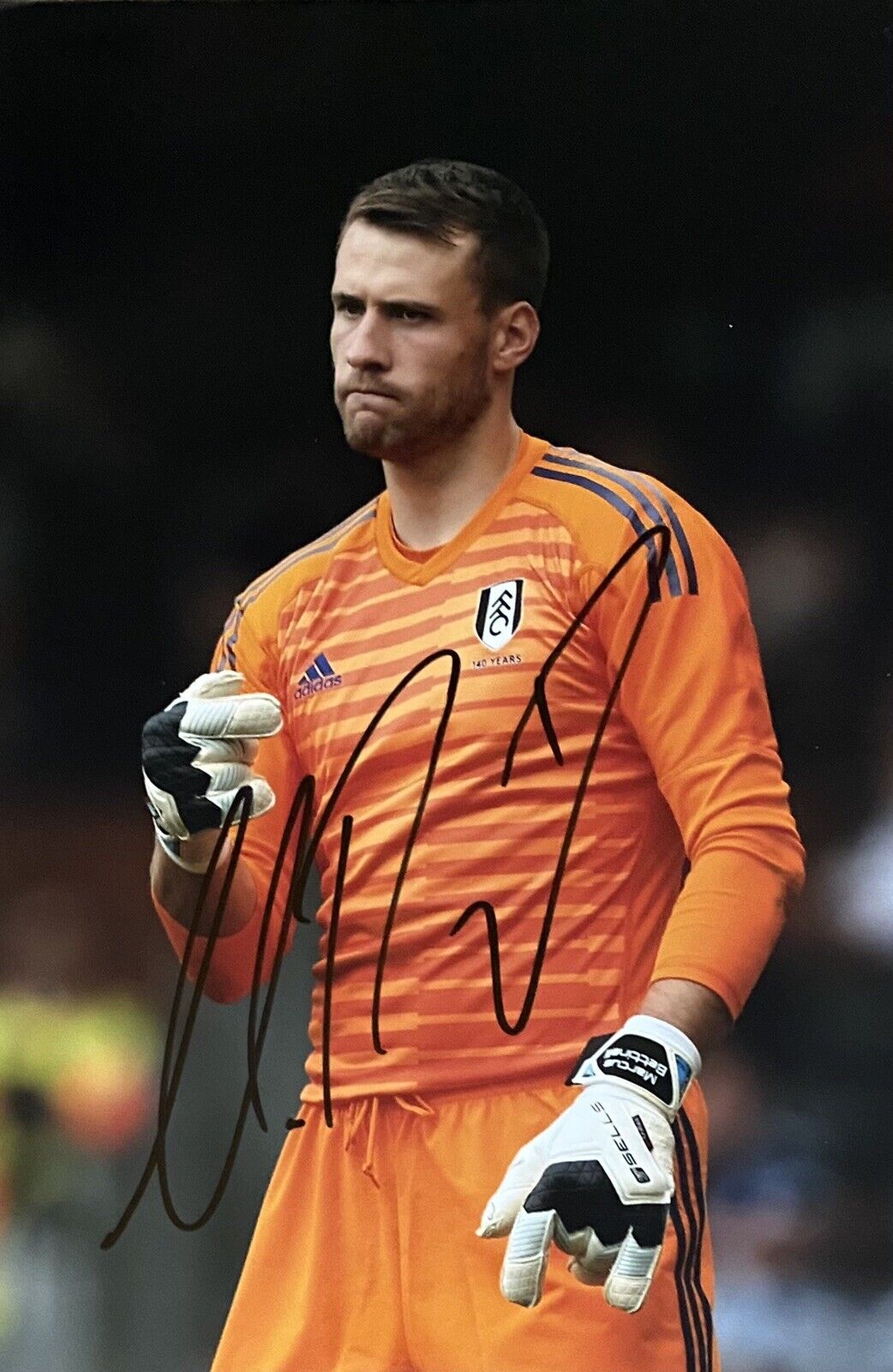 Marcus Bettinelli Genuine Hand Signed Fulham 12x8 Photo Poster painting