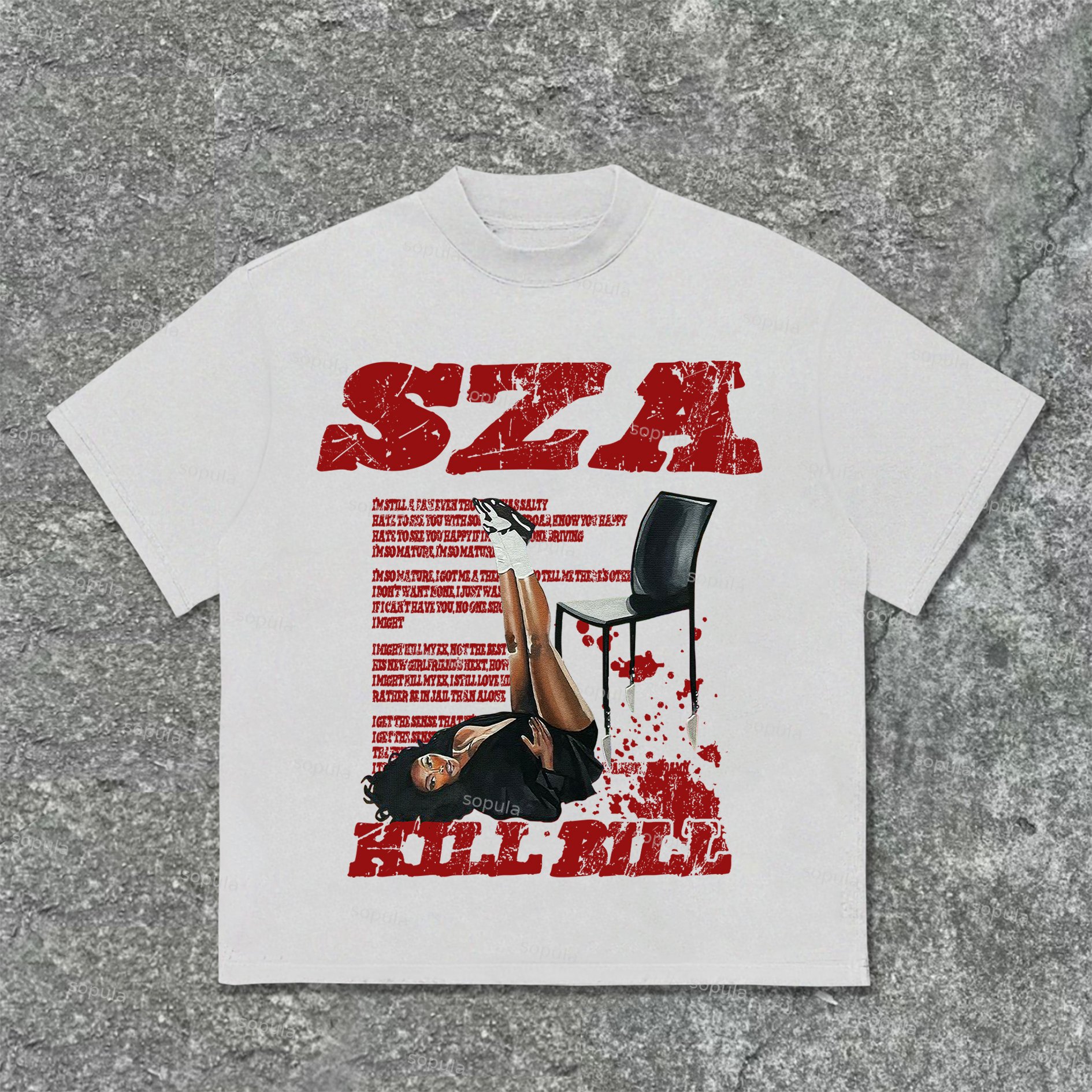 Sza Print Kill Bill Retro Graphic Cotton T-Shirt - SOPULA