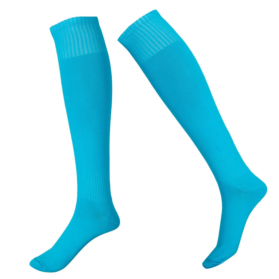 Hirigin Cool Mens Socks Sport football Soccer Long Socks Near Knee High Sock Baseball Hockey Y White Yellow Blue Socks