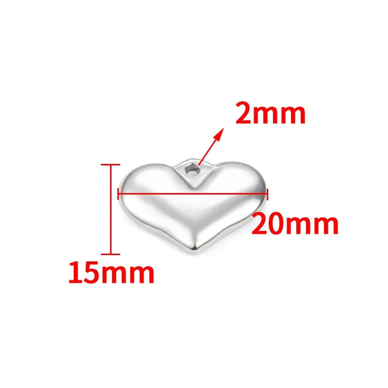 1 Piece 16.5*16.5mm 16.5*21.5mm 18*22.5mm Hole 1~1.9mm Hole 2~2.9mm 304 Stainless Steel 18K Gold Plated Moon Heart Shape Solid Color Jewelry Accessories Pendant