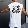Men's Fashion Smiley Print Casual Tank Top by Inlyline