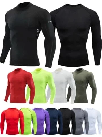 pornhint Pornhint Plus Size Men Compression Sport T-Shirt Top Long Sleeve Gym Running Clothing Fitness Tight Sportswear Hiking Rashgard Sweatshirt