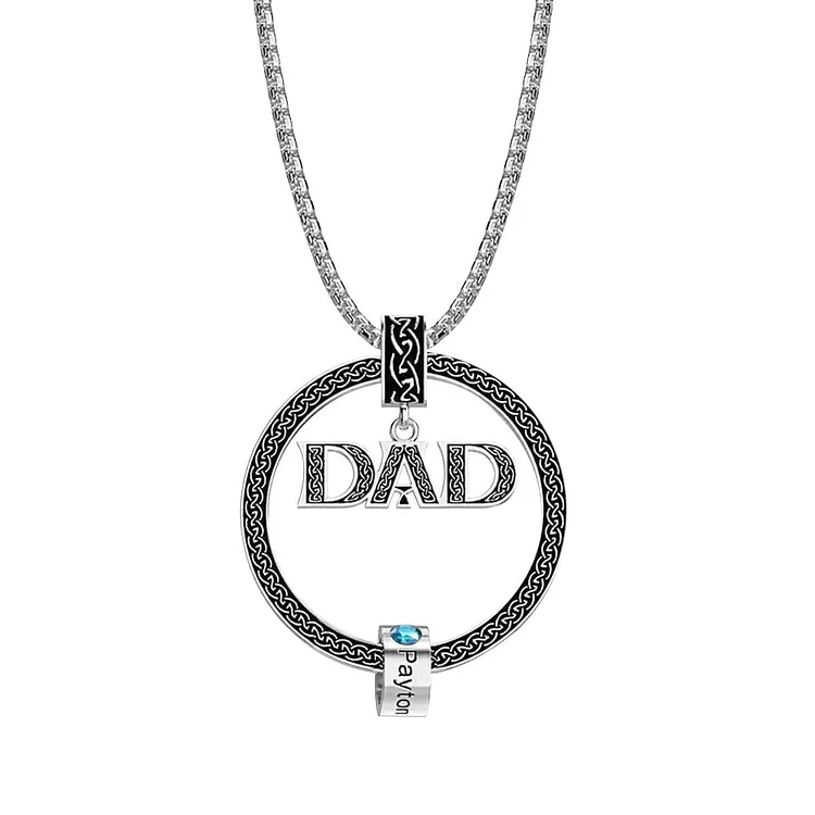 Personalized Men Necklace Engraved 1 Name Family Necklace for Dad