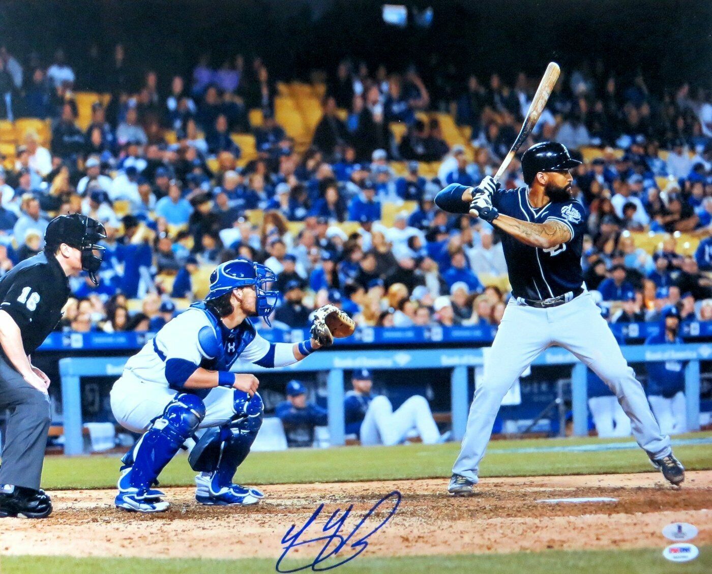 Yasmani Grandal Signed Autographed 16X20 Photo Poster painting Dodgers Behind the Plate Beckett