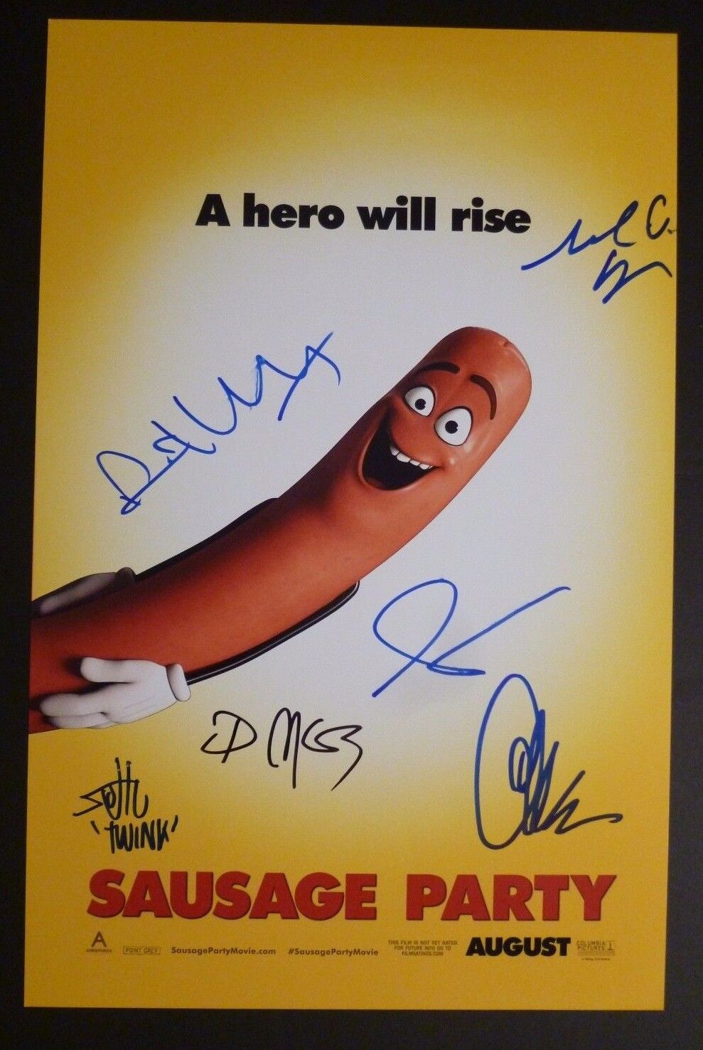 SAUSAGE PARTY Cast(x6) Authentic Hand-Signed SETH ROGAN