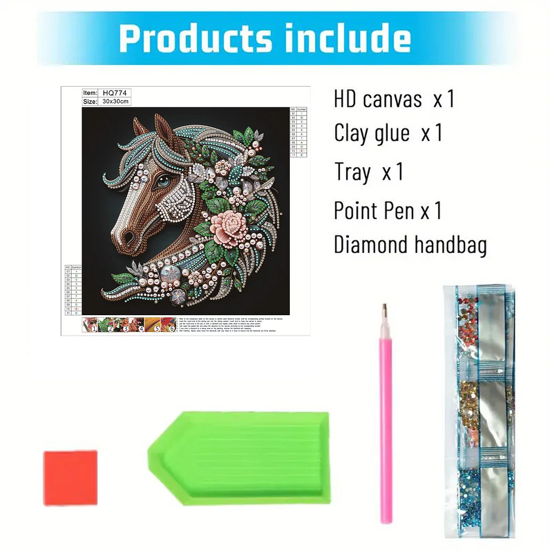 Horse - Partial Special Shaped Drill Diamond Painting Kits (Canvas|30*30cm)
