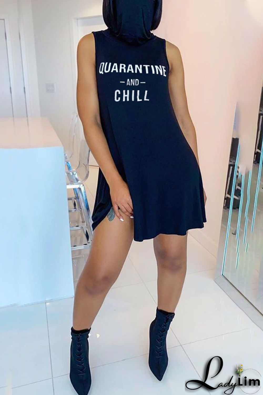 Pink Casual Print Patchwork O Neck Straight Dresses