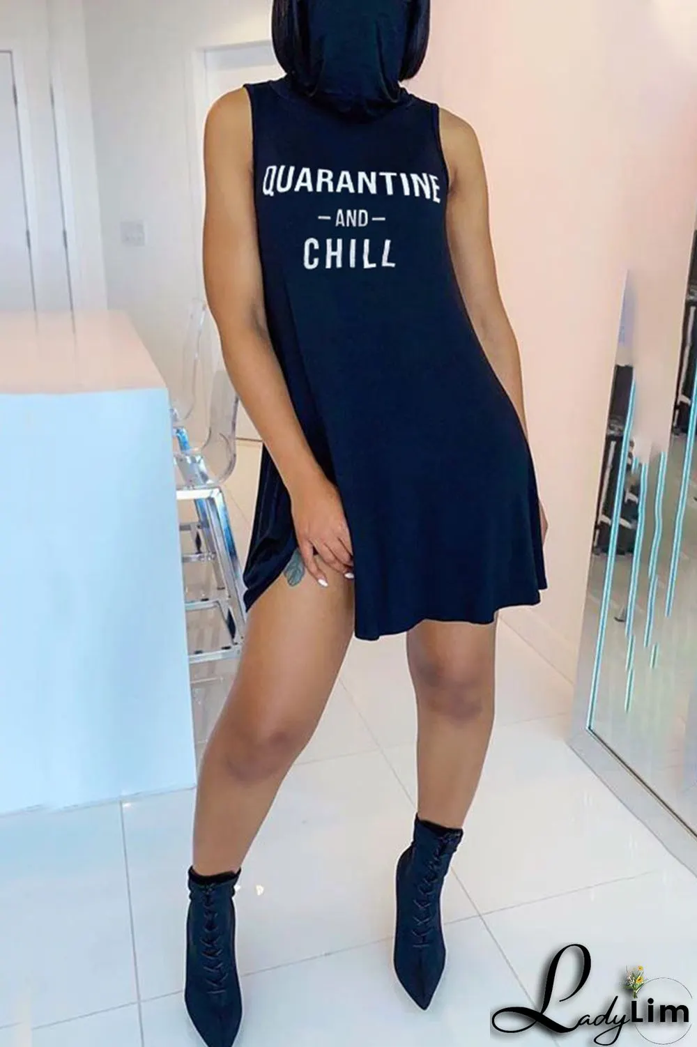 Pink Casual Print Patchwork O Neck Straight Dresses