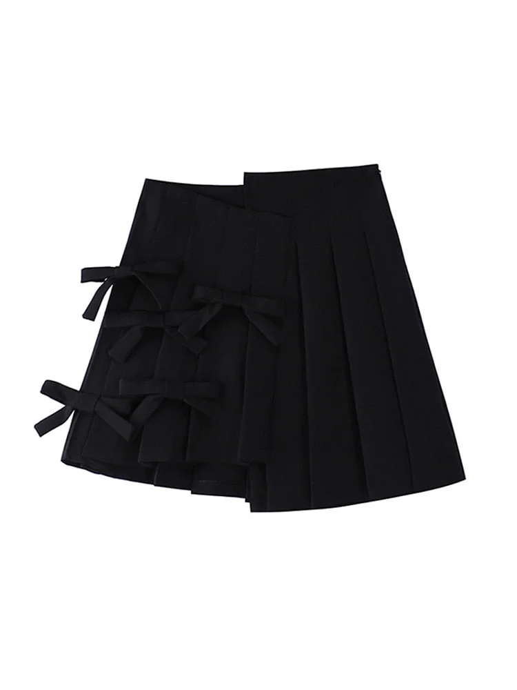2022 New Women Summer Asymmetrical High Waist Chic A Line Mini Pleated Skirt Preppy Style Sexy Design Gothic Y2k Girl Streetwear