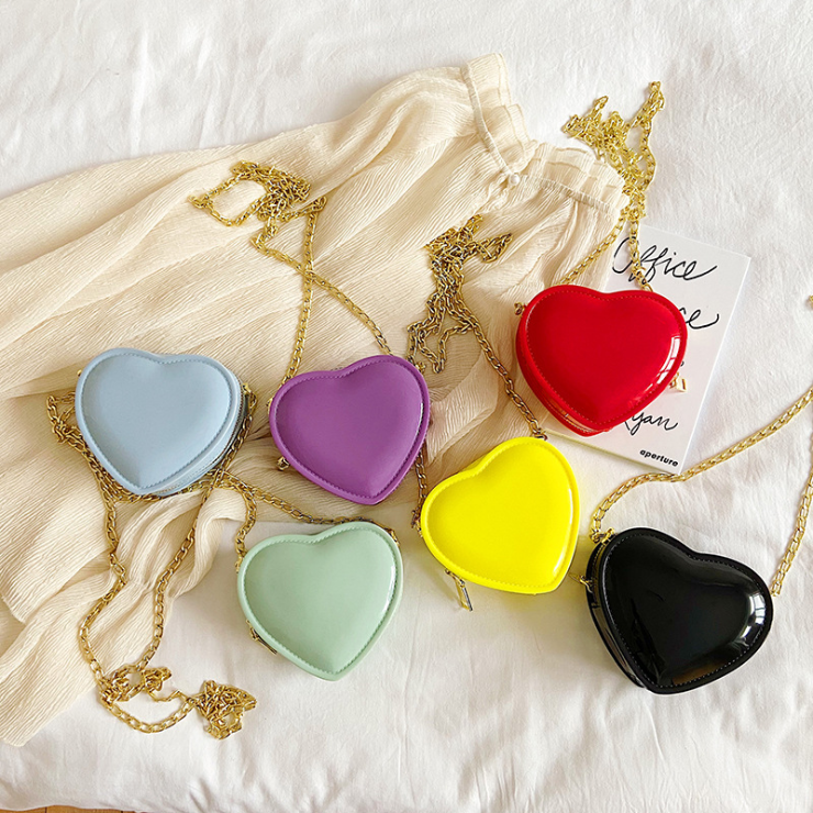 Shoulder Bag Heart Shape Chains Cute Girls Casual Bag Novameme