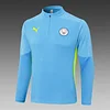 2024/2025 Manchester City Half-Pull Training Suit Sky Blue Football Shirt 1:1 Thai Quality Set