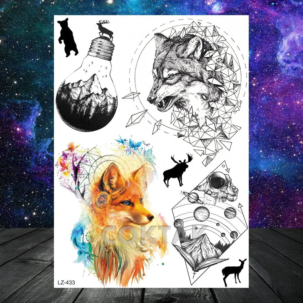 COKTAK Lavender Morning Glory Temporary Tattoos Sweet Peas Flower Body Art Arm Wrist Tatoos Waterproof DIY Fake Tattoo Stickers