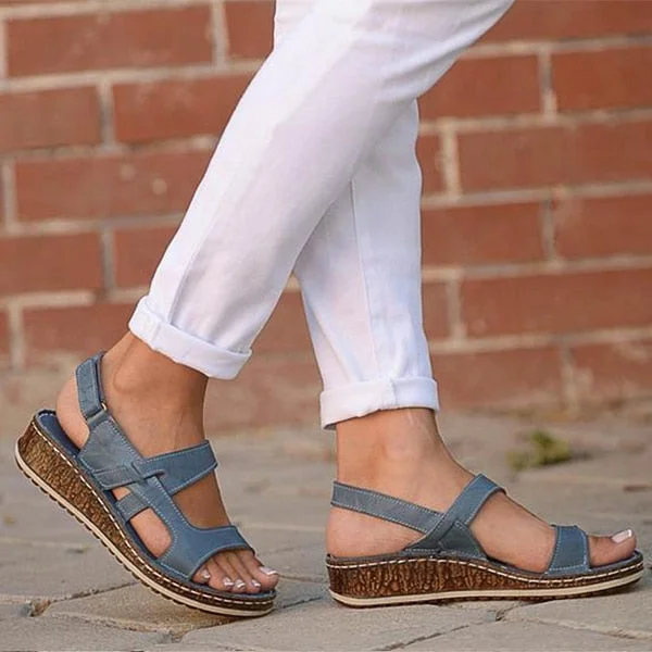 UEONG Women Sandals Classic Summer Soft Bottom Wedges Shoes For Woman Heels Sandals Beach Chaussures Femme Women Casual Sandals