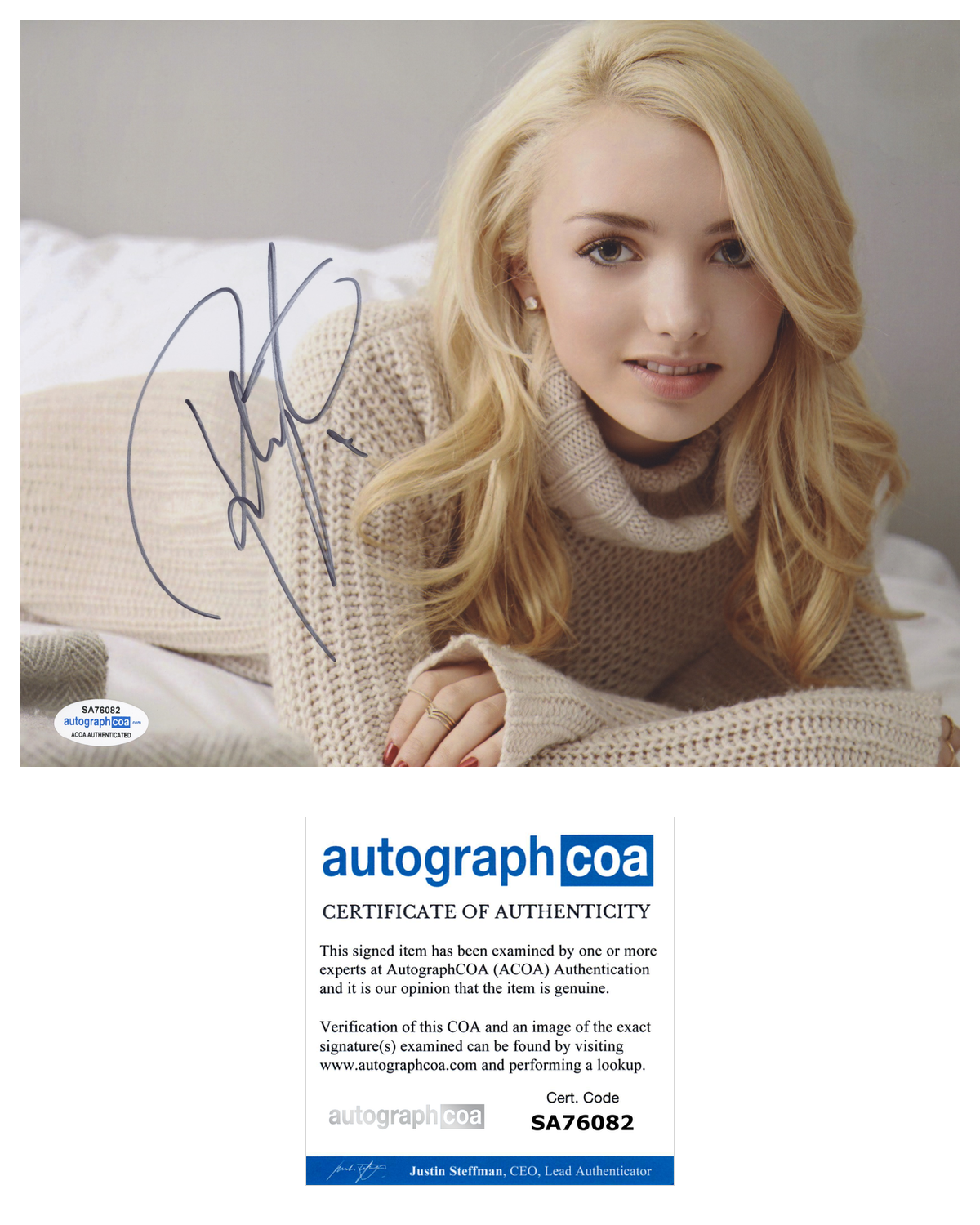 Peyton List Signed Autographed 8x10 Photo Poster painting Cobra Kai Actress ACOA COA