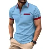 Men's New Casual Color Matching Business POLO Shirt