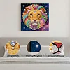 DIY Pearl Painting Lion for Home Decor with Frame(25x25cm)