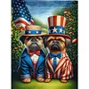 Diamond Painting -DIY Round Drill Independence Day Dogs