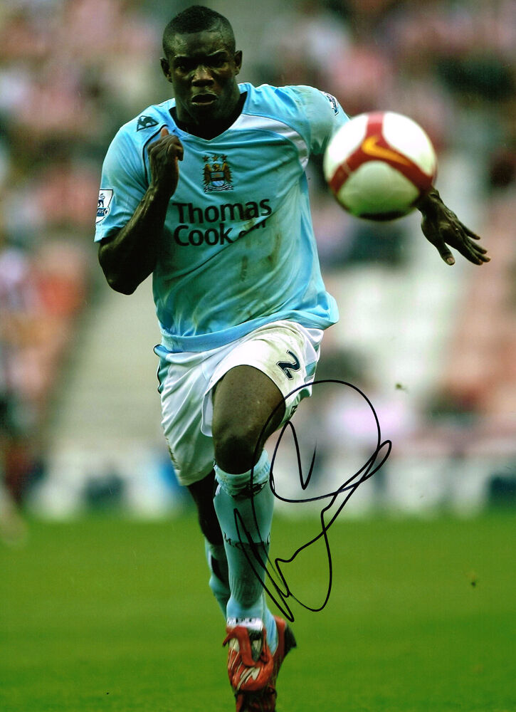 Micah Richards SIGNED Authentic Autograph Manchester City 16x12 Photo Poster painting AFTAL COA