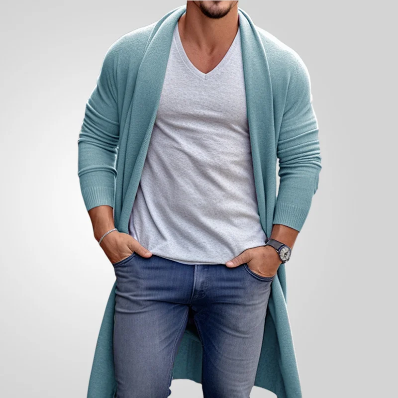 Uveng Uveng Men's Spring And Autumn Thin Knits Men's Loose Long Wool Coat SY0179
